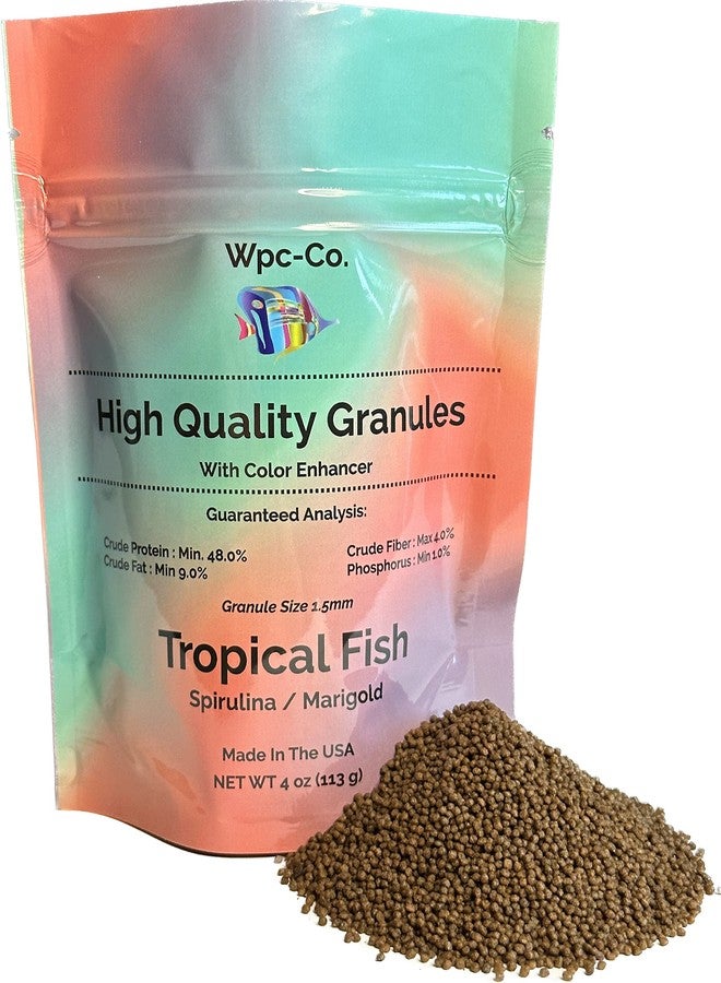 Wpc-Co. Tropical Fish Food for Color Enhancement-Vibrant Colors Formula with Spirulina and Marigold Diet for Tropical Fish-Nourishment and Optimal Nutrition for Brilliant Coloration-1.5mm Granule - Image 1